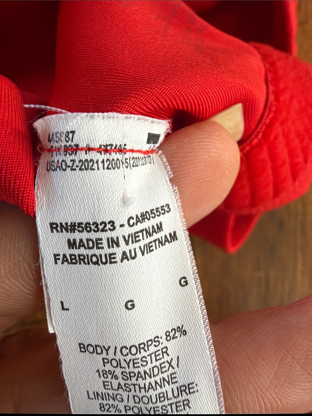 Nike Red Racerback Swim Bikini Top with White Swoosh - Picture 3 of 3